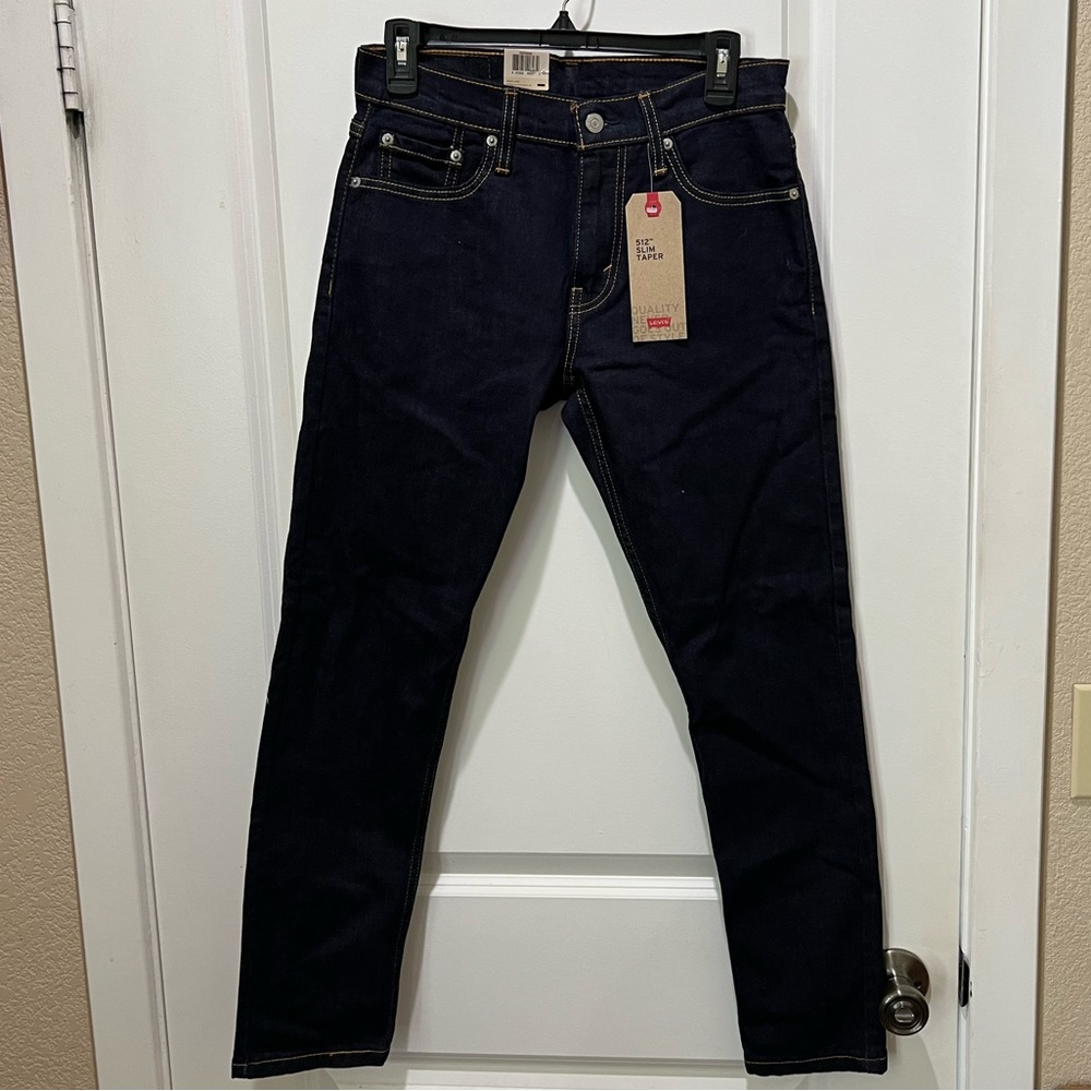 NWT Levi Strauss 512 Slim Taper dark wash jeans 29x30
